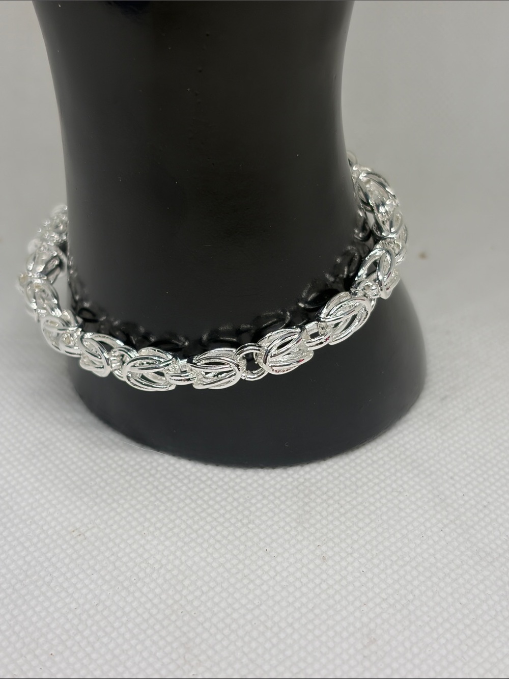 Sterling Silver Chain Link Bracelet with Scroll Work Clasp - Picture 3 of 6